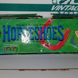 NEW IN BOX VINTAGE DIAMOND DOUBLE RINGER PITCHING HORSESHOES.  NEVER USED.  VERY HEAVY.  PICK UP MIDDLEBORO ONLY FINAL SALE 