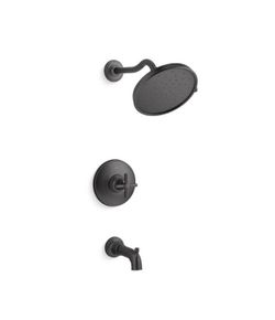 Paces Single Handle 3-Spray Tub and Shower Faucet 1.75 GPM in Matte Black (Valve Included)
