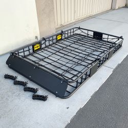 New In Box $160 Roof Rack Basket w/ Cargo Net, Universal Fit 64x39” Car Top Luggage Carrier 150 LBS max
