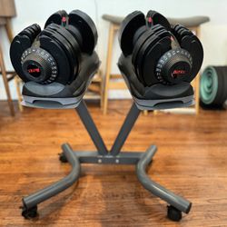 2 Merax Adjustable Dumbbells With Stand