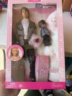 Barbie Every Girl’s Dream Ken & Tommy Rooted Hair Wedding Set Ring NRFB NIB   Barbie wedding-themed Groom & Ring Bearer set featuring a Ken-style groo