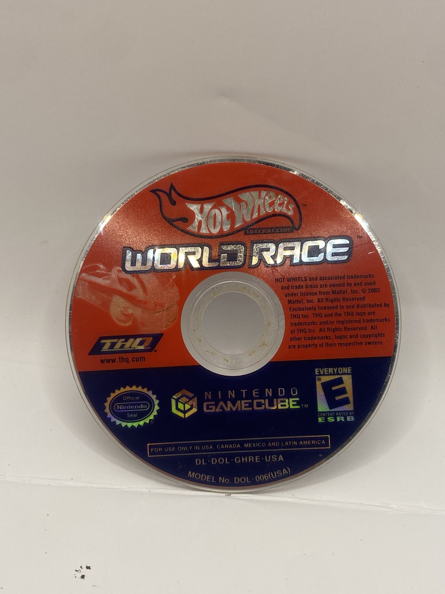 Hot Wheels World Race (2003)  Nintendo GameCube  Disc Only  Tested Authentic