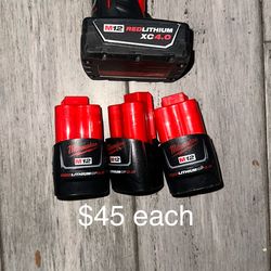 Milwaukee M12 batteries