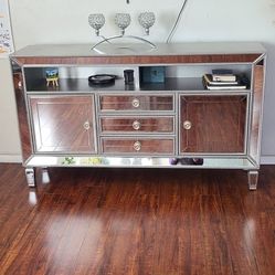 Mirrored Console Entertainment Center
