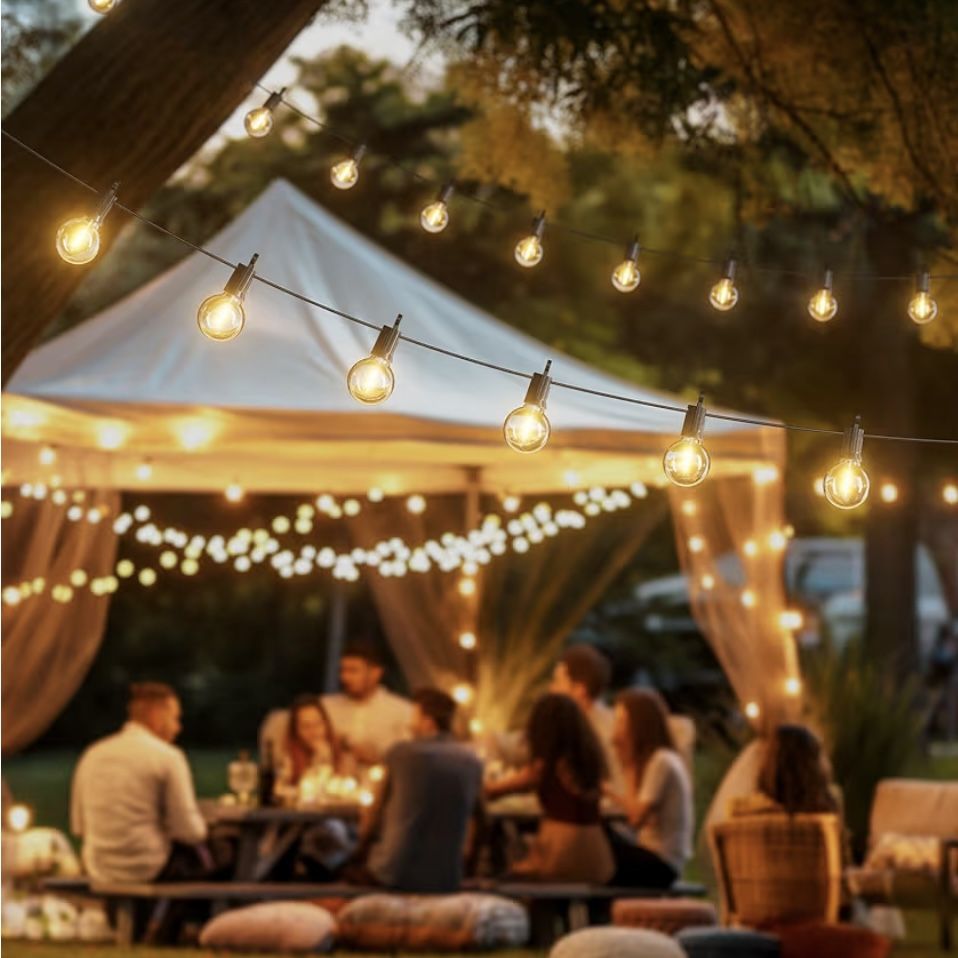 100ft Globe String Light with 32 LED Shattered Proof Bulbs + 2 Extra LED Bulbs