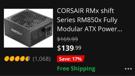 850W Fully Modular Corsair PSU 80Plus Gold SEALED in Box