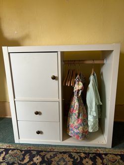 Montessori toddler closet IKEA Kallax dresser