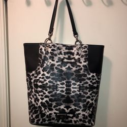 NY & C - Cheetah Print Black And White Tote Bag