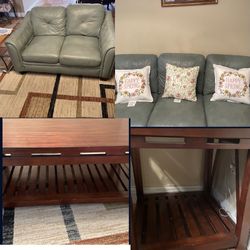 5 Pcs Italian Leather Living room furniture set