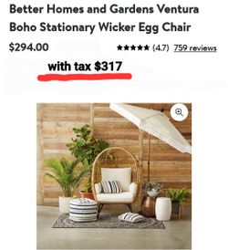 Ventura boho egg chair deals