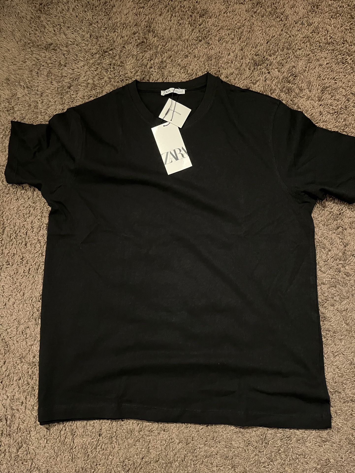Zara Medium-Weight Tee, Black, Size (L)