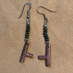 Pipestone Mini “Pipe” & Bead Earrings