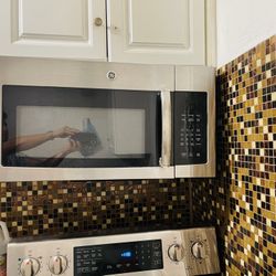 GE stainless steel microwave