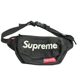 SUPREME Waist Bag Cross Body Bag Black Large Spellout Shoulder Pack Hypebeast