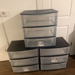 Please Read Description!!! Clear 3 Drawer Storage Bins 