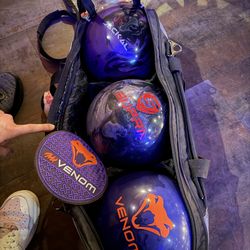 MOTIV Ball tote and Bowling balls