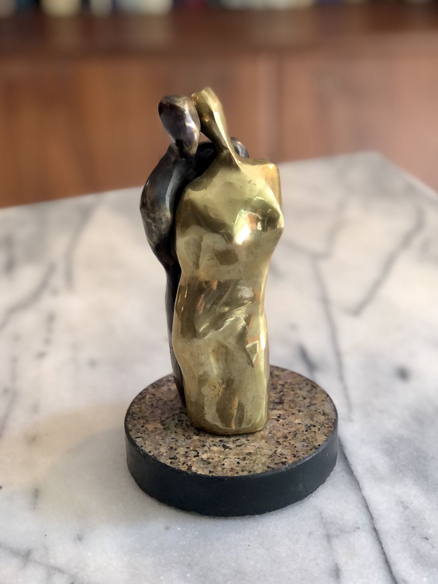 Modernist Bronze Sculpture Lovers Embrace Signed Tonny