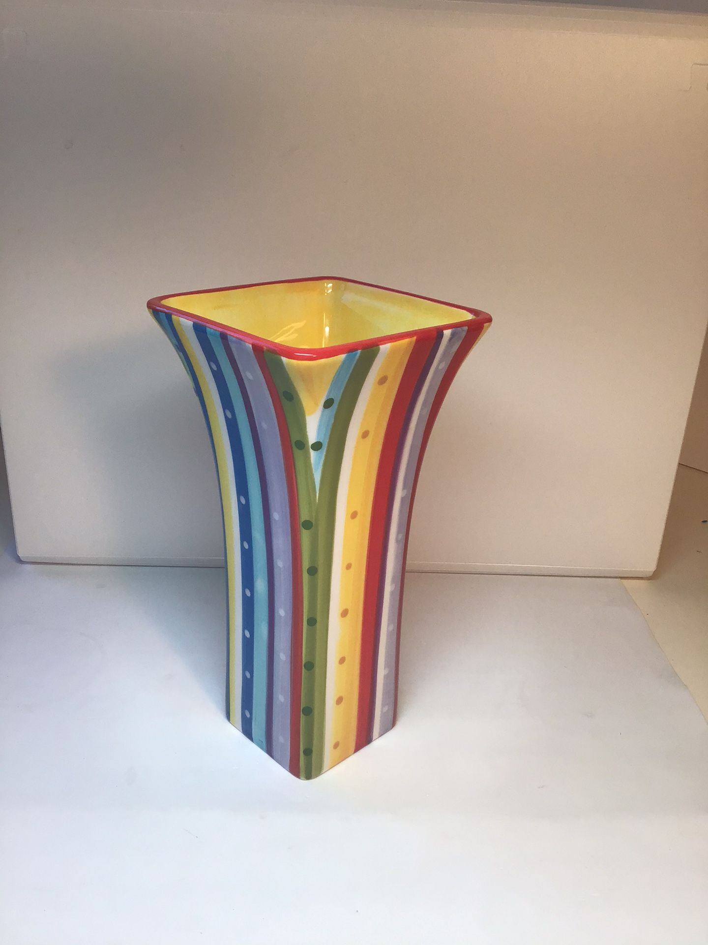 Vintage Rainbow Multicolored FTD Vase