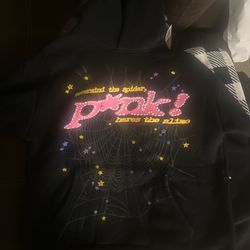 Large Black Sp5der Hoodie