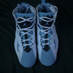 Jordan True Flight,  White/Carolina Blue and Black, Size 9.5