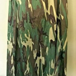 GIRLS BRIGADE Long Maxi Camouflage Military Camo COSTUME SKIRT Lycra Womens sz L