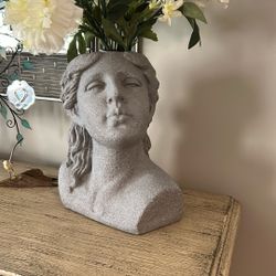 Beautiful Woman Cement Pot