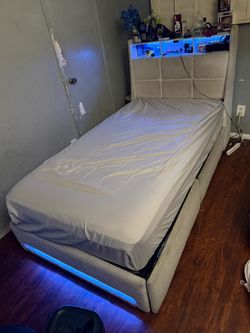 Twin bed and mattress