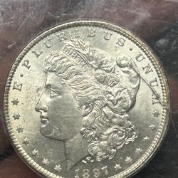 1897 MS67 Certified Morgan Silver Dollar AGS RARE This Nice, Key Date