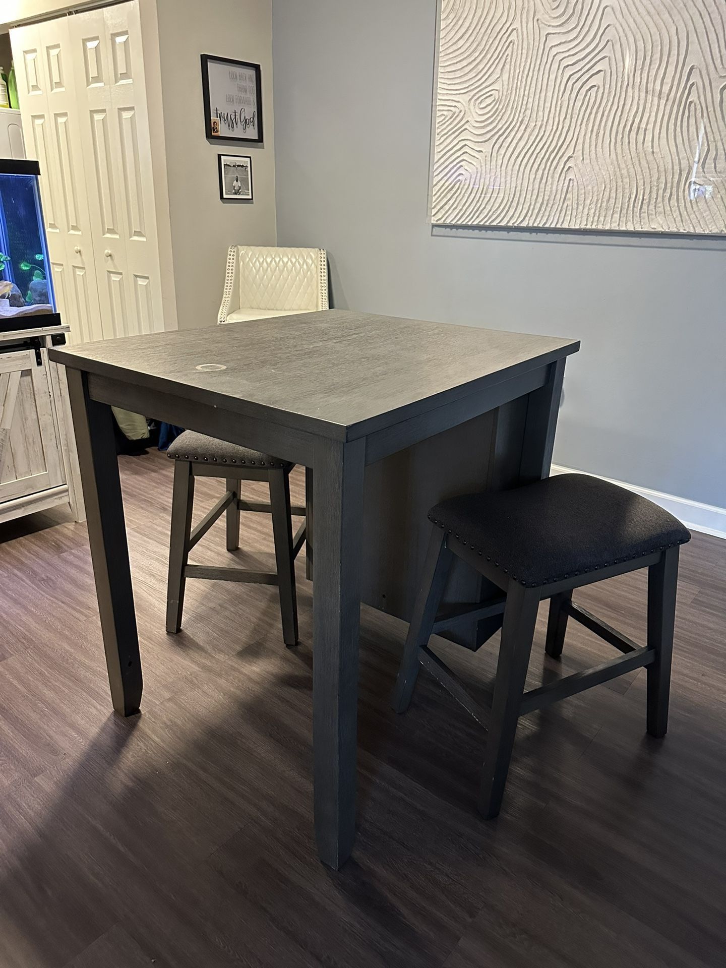 Pub Style Table With Shelves
