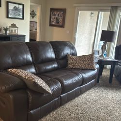 Leather reclining couch