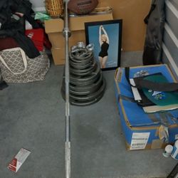 Olympic Weight Set with Bar and Clips 