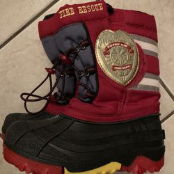 Outbrook Boys Fire Rescue Duck Rain Boots Size 12