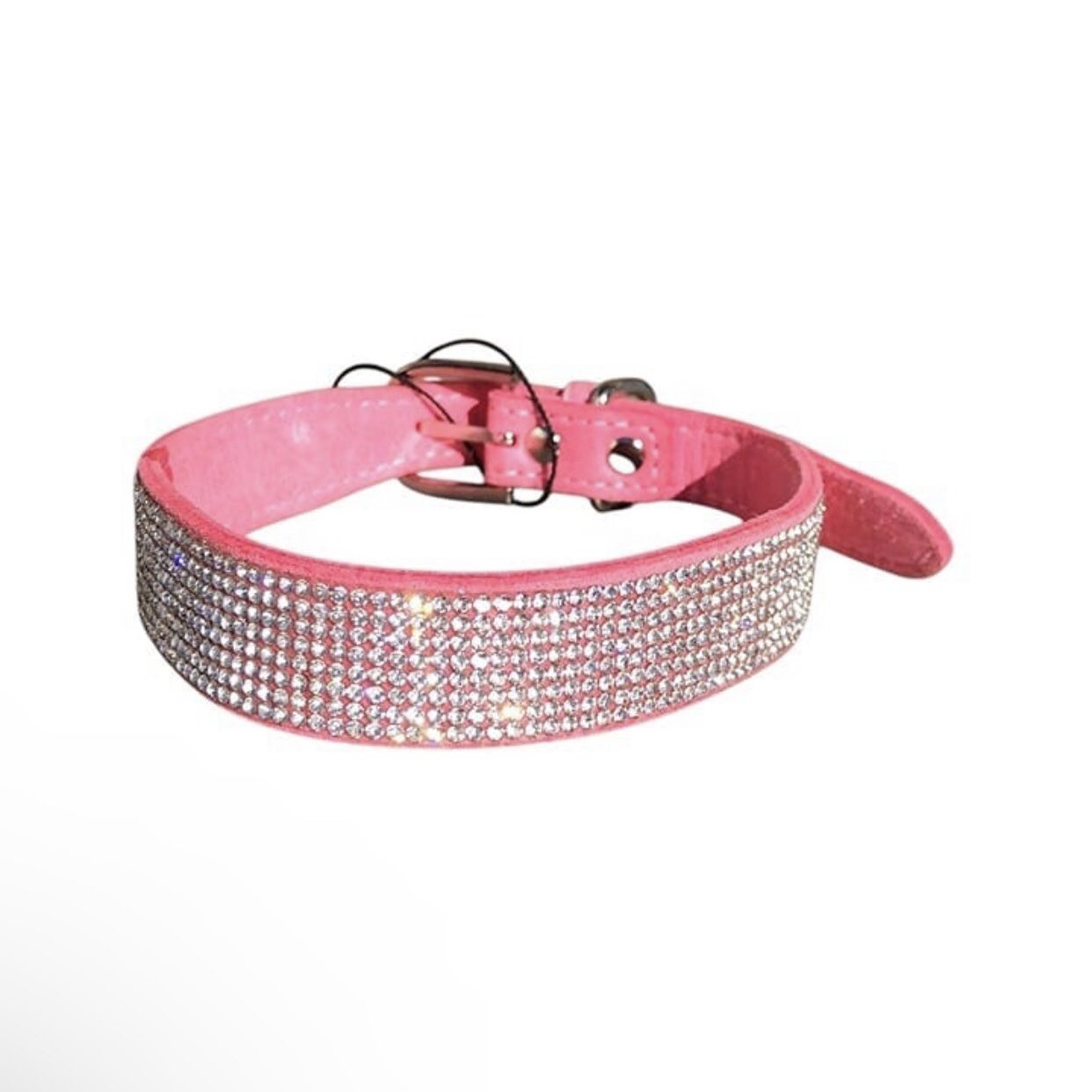 Pink Diamante Dog Collar, M or L