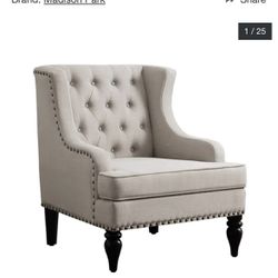 Tufted Wingback Upholstered Chair