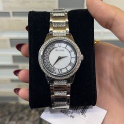 ✨ Bulova Women’s Crystal-Accented Stainless Steel Watch ✨