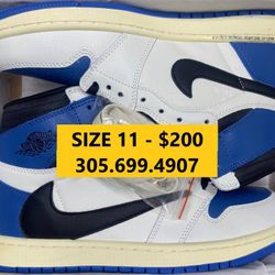 [$200] TRAVIS SCOTT FRAGMENT NIKE JORDAN 1 HIGH BLUE NEW SNEAKERS SHOES SIZE 11 45 A5