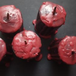 Set Of 5 Handmade "Bleeding" Candles