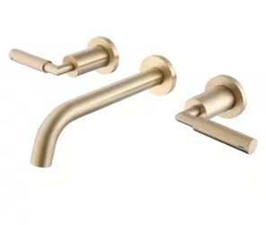 New in Box 8 in. Widespread Double Handle Wall Mount Bathroom Faucet 3 Hole Brass Sink Faucets