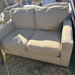 Beige Sectional And Beige Loveseat