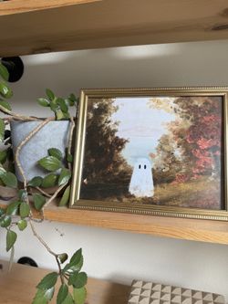 Ghost And Trees Framed Halloween Or Fall Print 