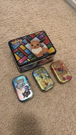 Pokemon tin cans and lunch box (EMPTY)