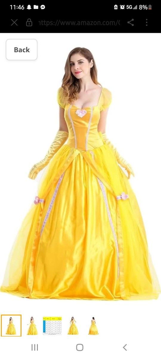 Belle Yellow Dress Ball Gown Bell Princess Dress


