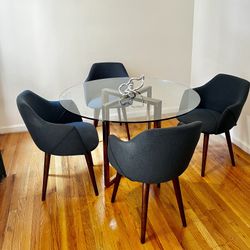 CB2 dining table and 4 Wayfair chairs