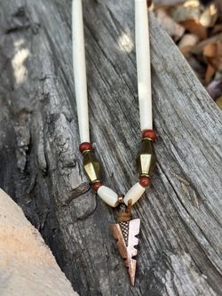 Bone Native American spear Necklace
