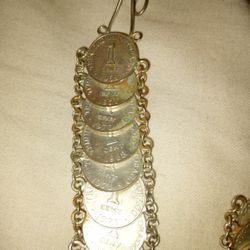 Vintage Tobacco Coins Bracelet 1970s And '60s