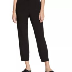 Eileen Fisher Sleek Recycled Polyester Track Pants Joggers, Black, Size XS/TP