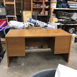 Old Heavy Wood Desk