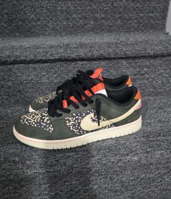 Nike Dunk Low  Green Orange Gone Fishing Rainbow Trout Speckled Suede size 9