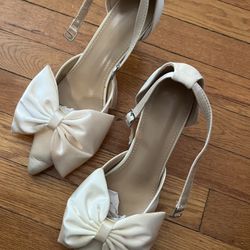 White Bow Heels