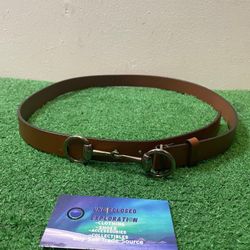 Gucci brown horsebit leather belt